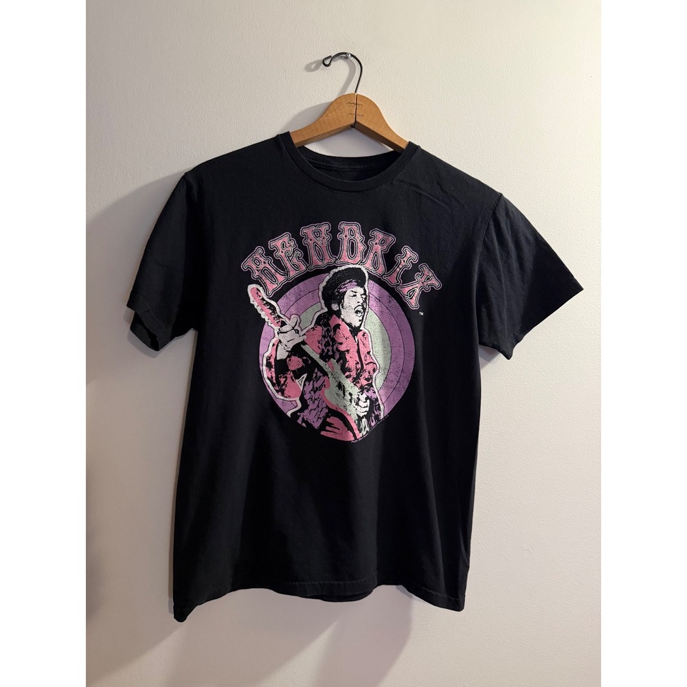 Authentic Jimi Hendrix Graphic T-Shirt Mens M Black Rock Band Tee Mad engine